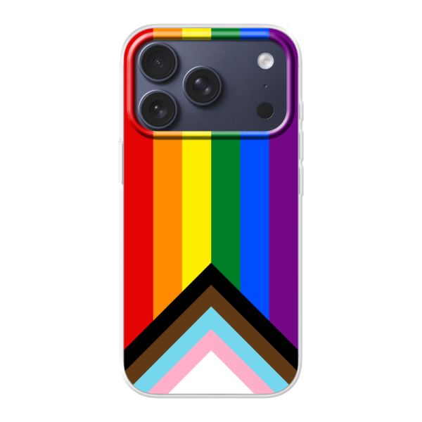 Funda iPhone 18 Pro flexible transparente con Bandera arcoíris - Bandera Progress Pride