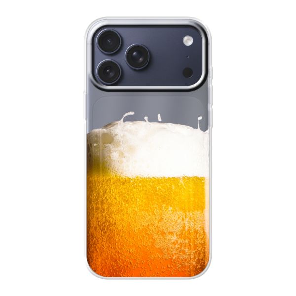 Transparente flexible iPhone 18 Pro Max Hülle mit Frisch Gezapftes Bier - Bierdruck