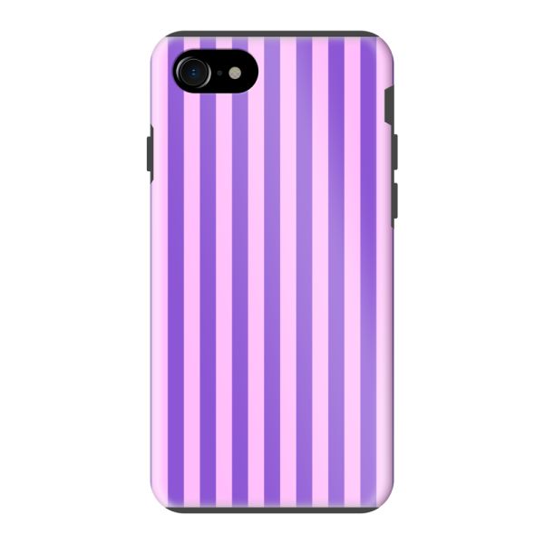 Besonders robuste iPhone 7 Hülle mit lila-rosa Pastellstreifen