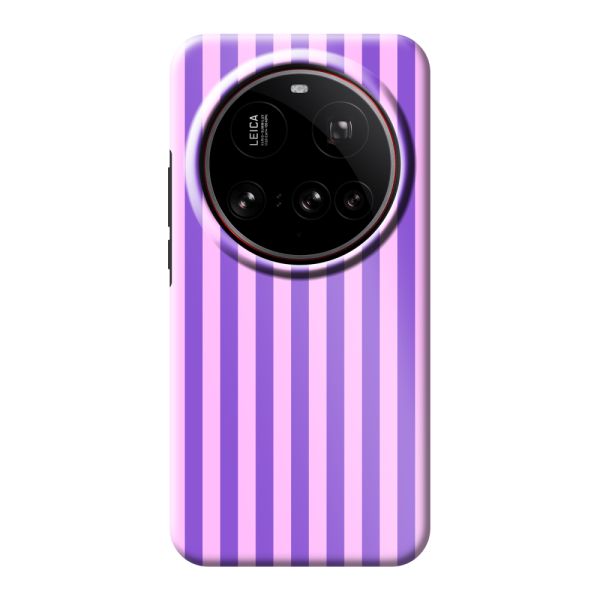 Funda Xiaomi 15 Ultra extra resistente con rayas pastel moradas y rosas
