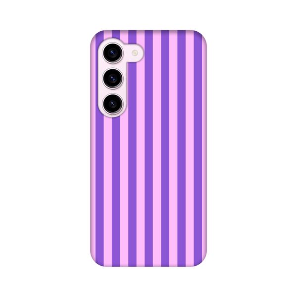 Extra sterk Samsung Galaxy S23 hoesje met Paars-roze pastelstrepen