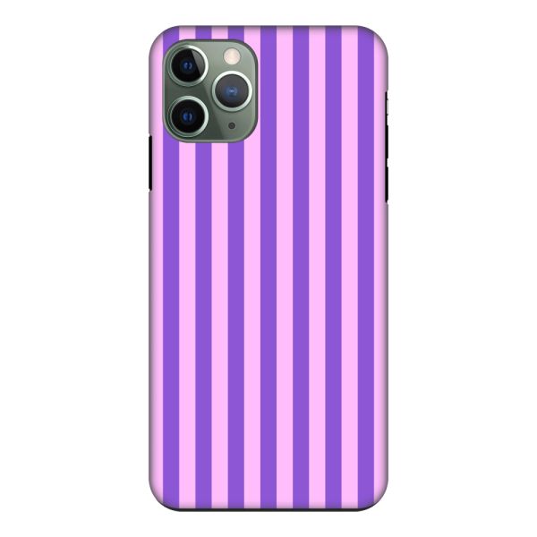 Besonders robuste iPhone 11 Pro Hülle mit lila-rosa Pastellstreifen