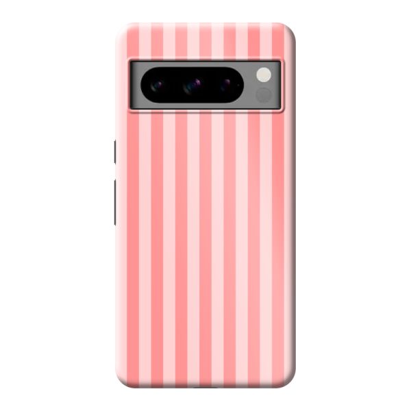 Funda Google Pixel 8 Pro extra resistente con rayas coral y rosas
