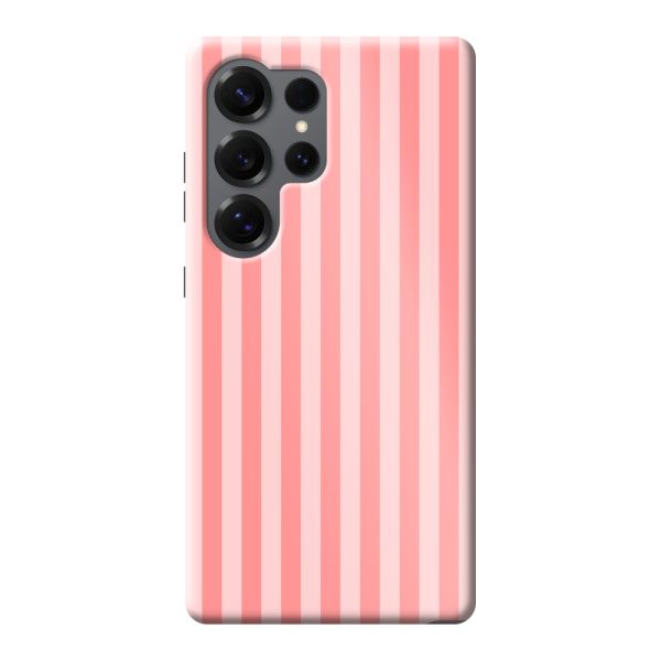 Funda Samsung Galaxy S25 Ultra extra resistente con rayas coral y rosas