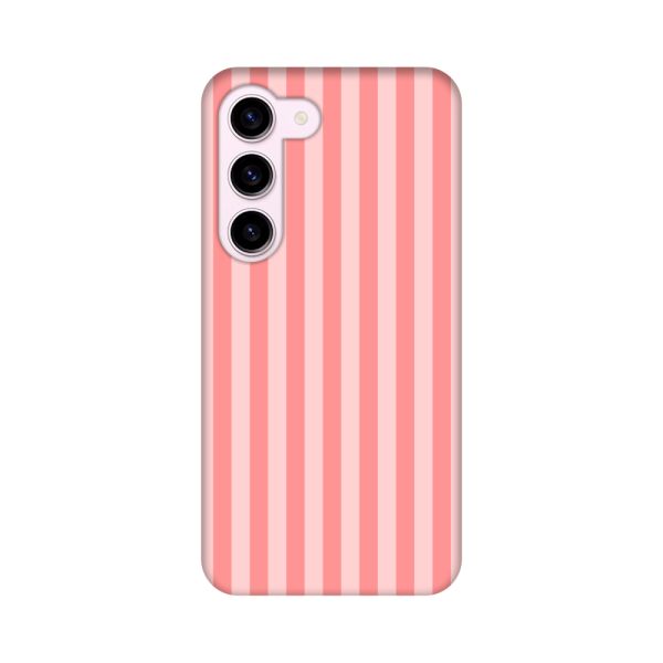 Extra sterk Samsung Galaxy S23 hoesje met Koraal-roze strepen
