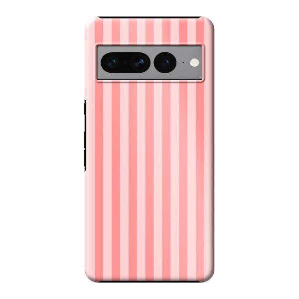 Funda Google Pixel 7 Pro extra resistente con rayas coral y rosas