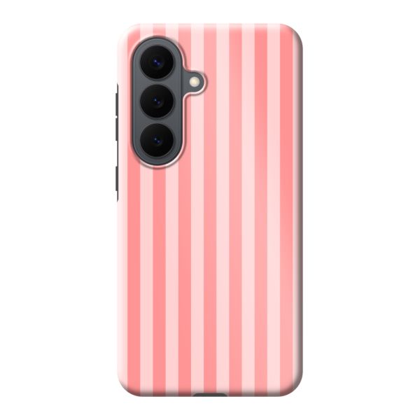 Extra sterk Samsung Galaxy S26 hoesje met Koraal-roze strepen