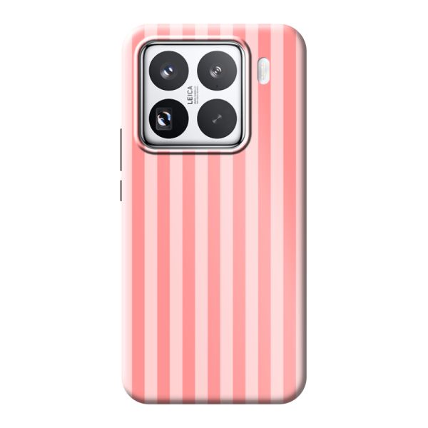 Funda Xiaomi 15 Pro extra resistente con rayas coral y rosas