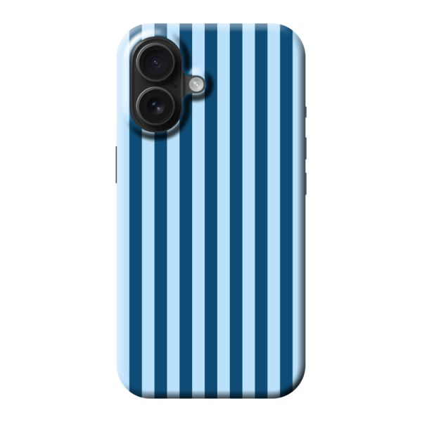 Funda iPhone 16 extra resistente con rayas azules