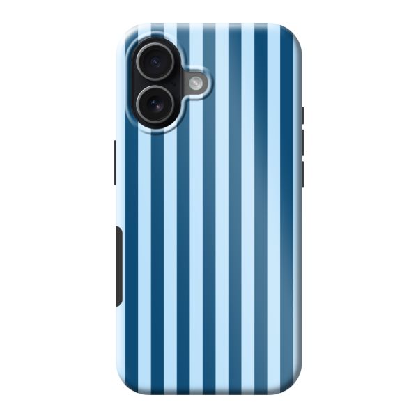 Funda iPhone 17 extra resistente con rayas azules