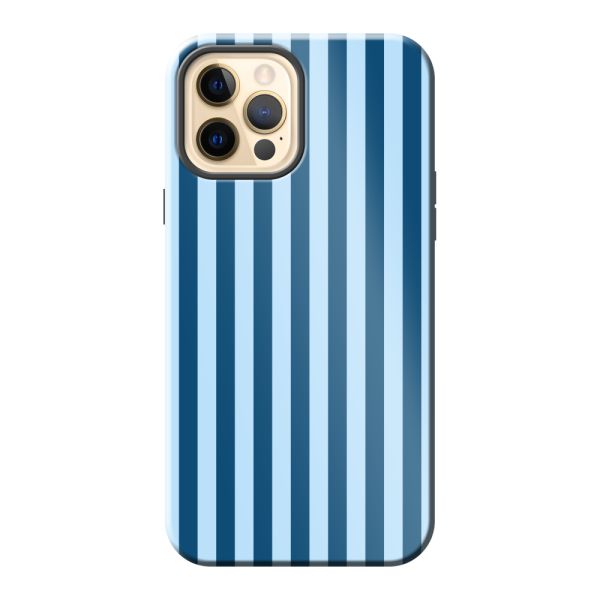 Besonders robuste iPhone 12 Hülle mit blauen Streifen