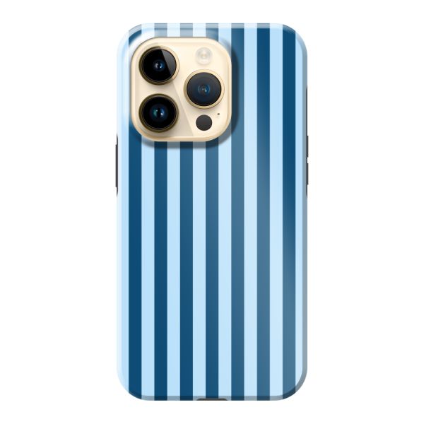 Funda iPhone 14 Pro extra resistente con rayas azules
