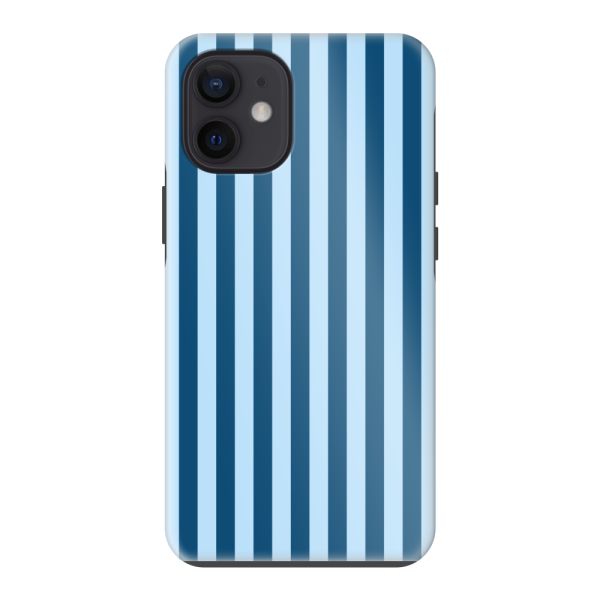 Besonders robuste iPhone 12 mini Hülle mit blauen Streifen