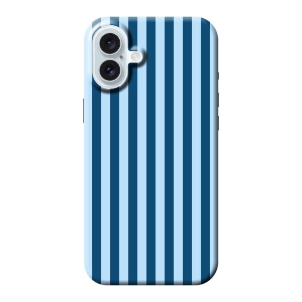 Extra sterk iPhone 16 Plus hoesje met blauwe strepen