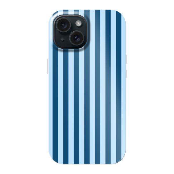 Funda iPhone 15 extra resistente con rayas azules