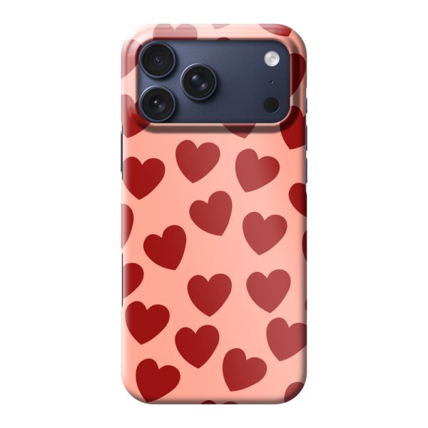 Vollständig bedrucktes iPhone 18 Pro Max hard case mit Roten Herzchen