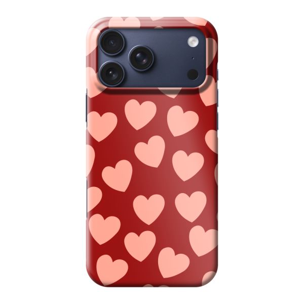 Vollständig bedrucktes iPhone 18 Pro Max hard case mit Zarten Herzchen