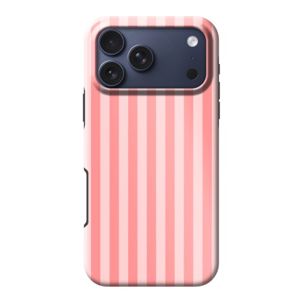 Besonders robuste iPhone 18 Pro Max Hülle mit korallen-rosa Streifen