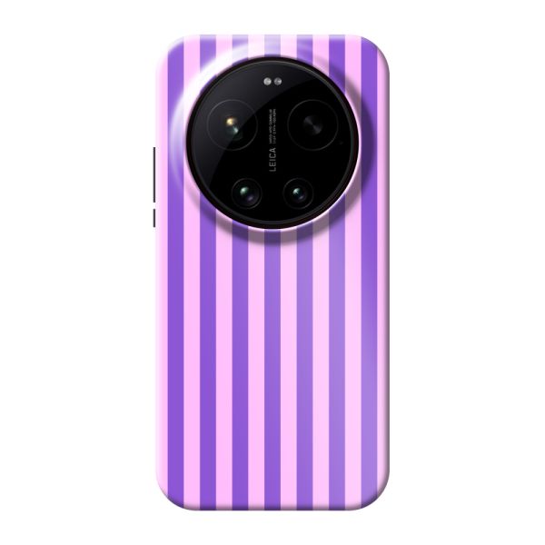 Funda Xiaomi 17 Ultra extra resistente con rayas pastel moradas y rosas