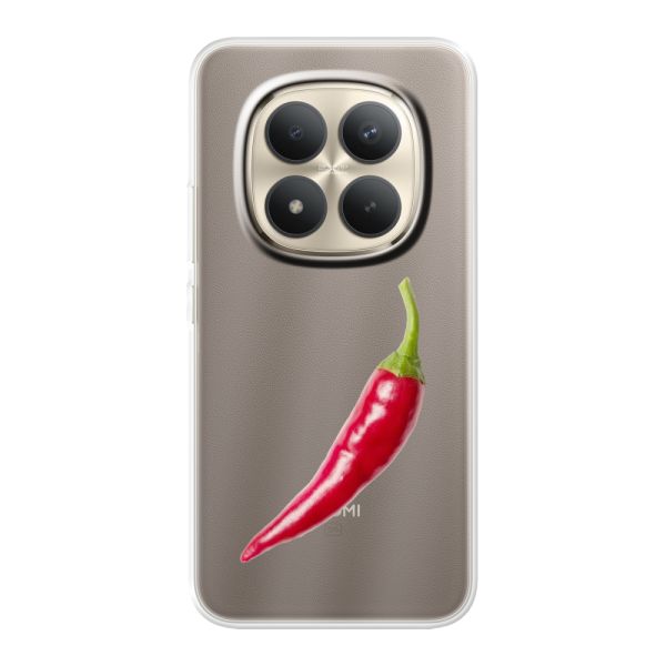 Coque Xiaomi Redmi Note 15 Pro+ 5G flexible transparente avec piment rouge - Design épicé