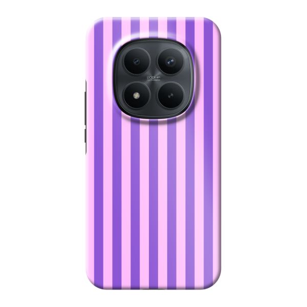 Coque Xiaomi Redmi Note 15 Pro+ 5G ultra-résistante à rayures pastel violet-rose
