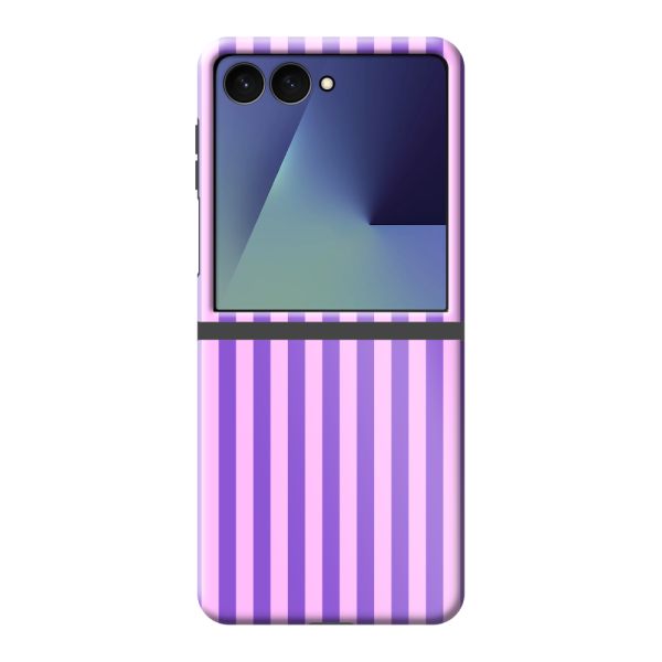 Extra sterk Samsung Galaxy Z Flip8 hoesje met Paars-roze pastelstrepen