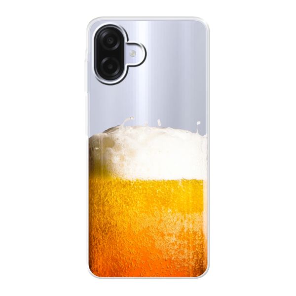 Transparant flexibel Samsung Galaxy A08 hoesje met Vers Getapt Biertje - Bierprint