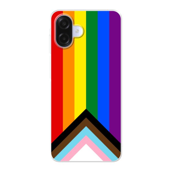 Coque Samsung Galaxy A07 flexible transparente avec Drapeau arc-en-ciel - Drapeau Progress Pride