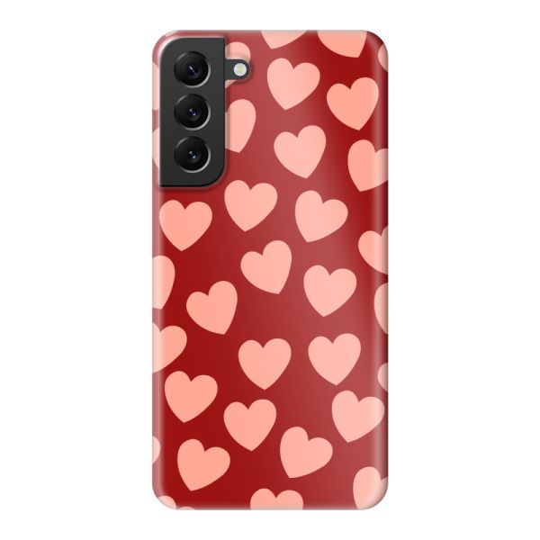 Volledig bedrukt Samsung Galaxy S22 Plus hard case hoesje met Lichte Hartjes