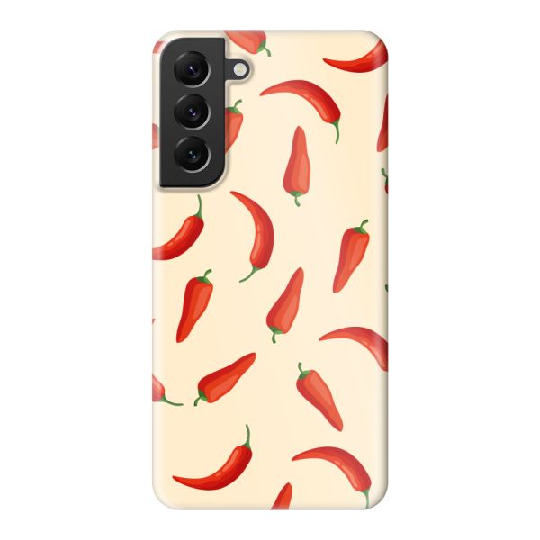 Vollständig bedrucktes Samsung Galaxy S22 Plus hard case mit roten Chilis – Chili-Pepper-Muster