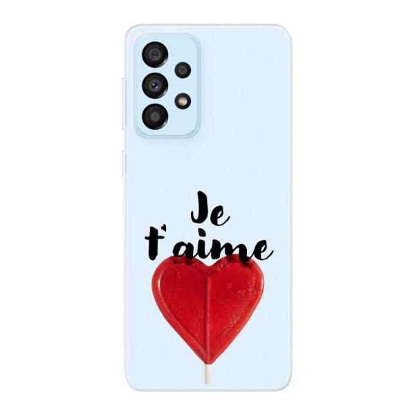 Transparant flexibel Samsung Galaxy A33 5G hoesje met Hartvormige Lolly - Je t'aime