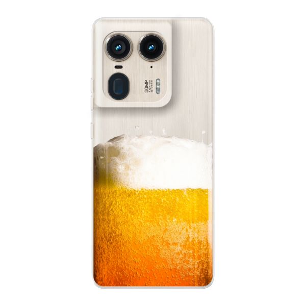 Transparant flexibel Motorola Moto Edge 50 Ultra hoesje met Vers Getapt Biertje - Bierprint