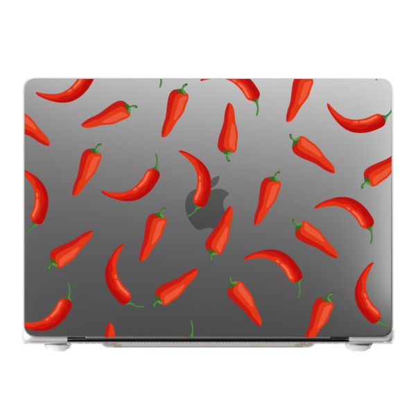 Premium MacBook Pro 14-inch Case mit Chilischoten - Rote Chilischoten Transparent