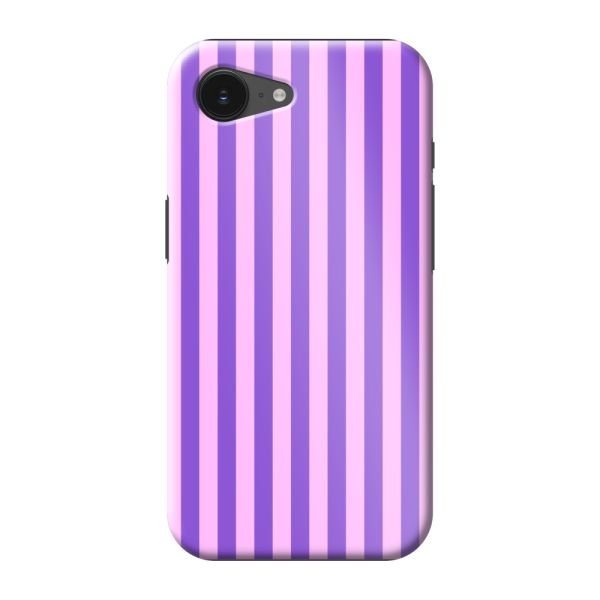 Besonders robuste iPhone 16e Hülle mit lila-rosa Pastellstreifen