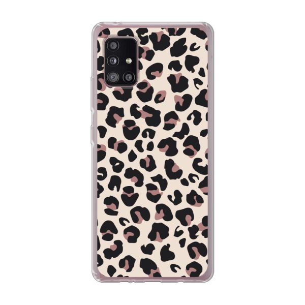 Transparant flexibel Samsung Galaxy A51 5G hoesje met Panter Print - Beige Luipaardprint