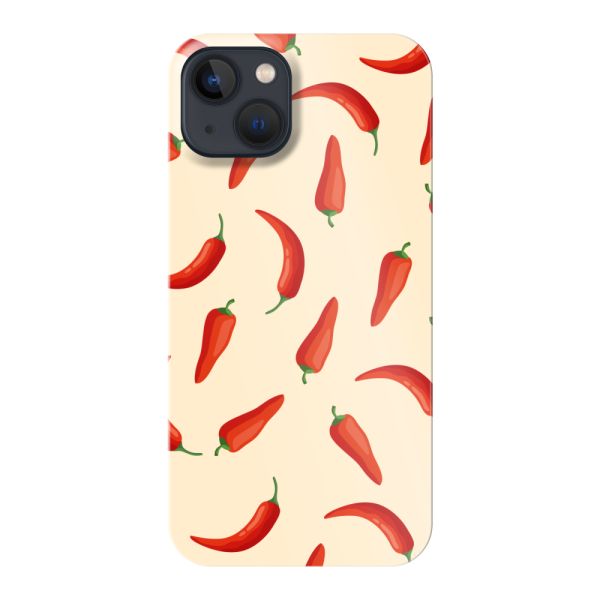 Vollständig bedrucktes iPhone 13 hard case mit roten Chilis – Chili-Pepper-Muster