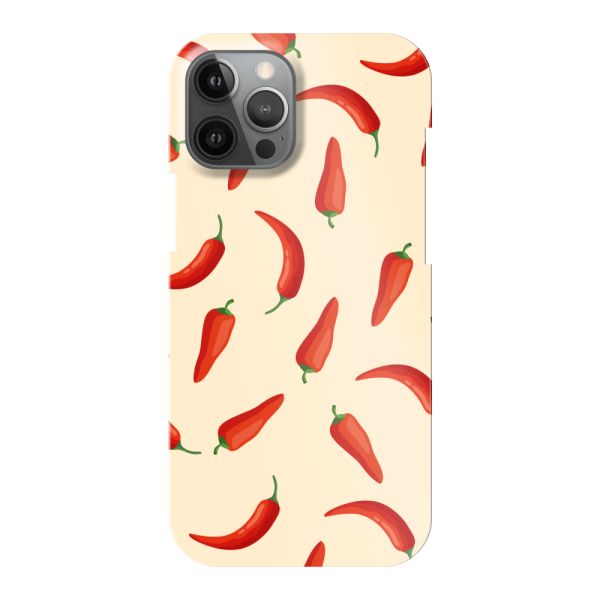 Vollständig bedrucktes iPhone 12 Pro Max hard case mit roten Chilis – Chili-Pepper-Muster