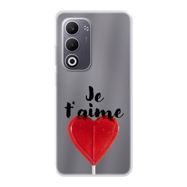 Transparant flexibel Oppo A5 hoesje met Hartvormige Lolly - Je t'aime