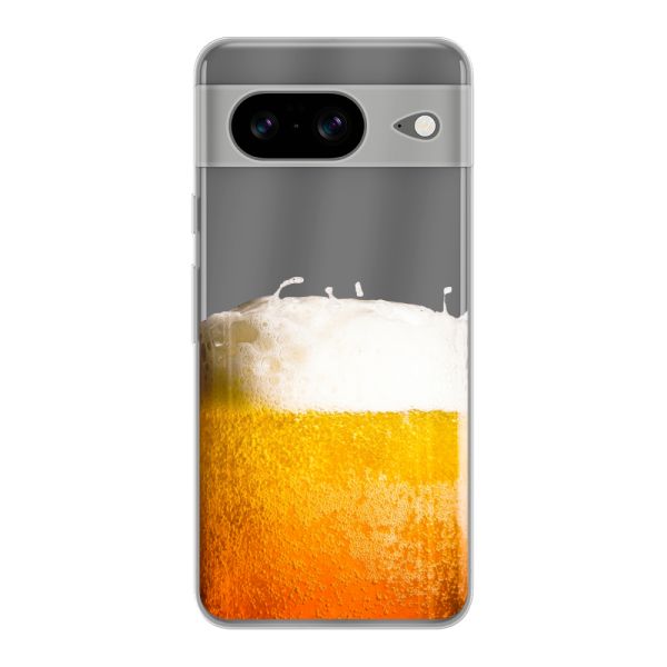 Transparant flexibel Google Pixel 8 hoesje met Vers Getapt Biertje - Bierprint