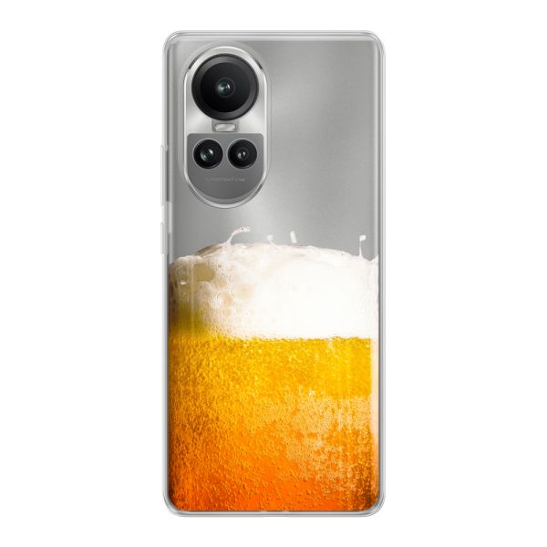 Transparant flexibel Oppo Reno 10 Pro hoesje met Vers Getapt Pintje - Bierprint