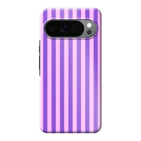 Besonders robuste Google Pixel 10 Pro XL Hülle mit lila-rosa Pastellstreifen