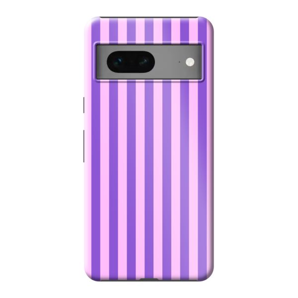 Coque Google Pixel 7 ultra-résistante à rayures pastel violet-rose