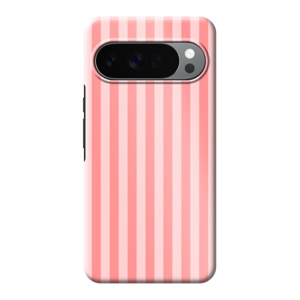 Besonders robuste Google Pixel 10 Pro XL Hülle mit korallen-rosa Streifen