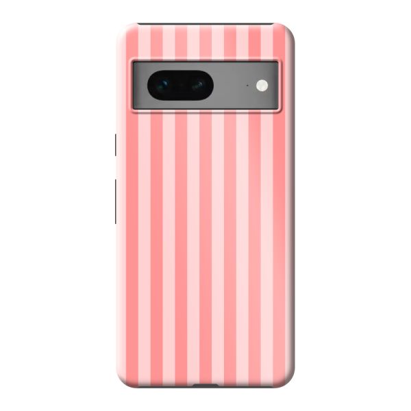 Coque Google Pixel 7 ultra-résistante à rayures corail et rose