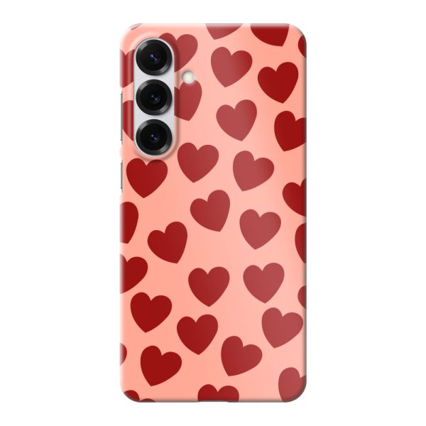 Coque hard case Samsung Galaxy S25 Plus entièrement imprimée aux Cœurs Rouges