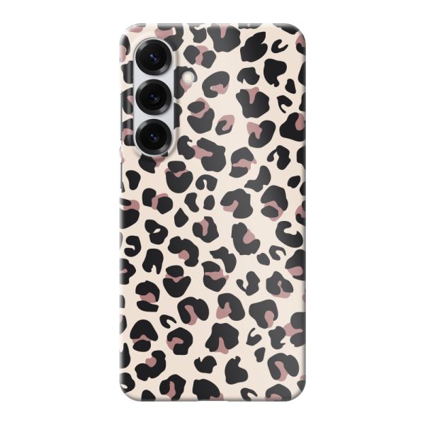 Coque hard case Samsung Galaxy S25 Plus entièrement imprimée avec imprimé panthère – Imprimé léopard beige rose brillant
