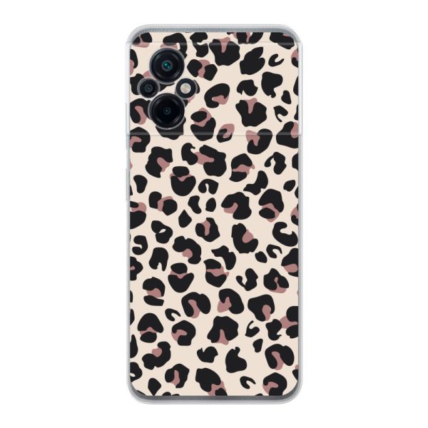 Transparant flexibel Xiaomi Poco M5 4G / 5G hoesje met Panter Print - Beige Luipaardprint