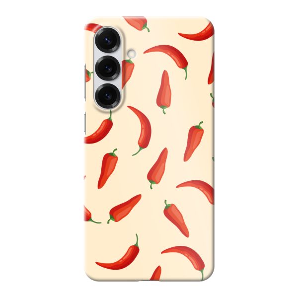 Vollständig bedrucktes Samsung Galaxy S25 Plus hard case mit roten Chilis – Chili-Pepper-Muster