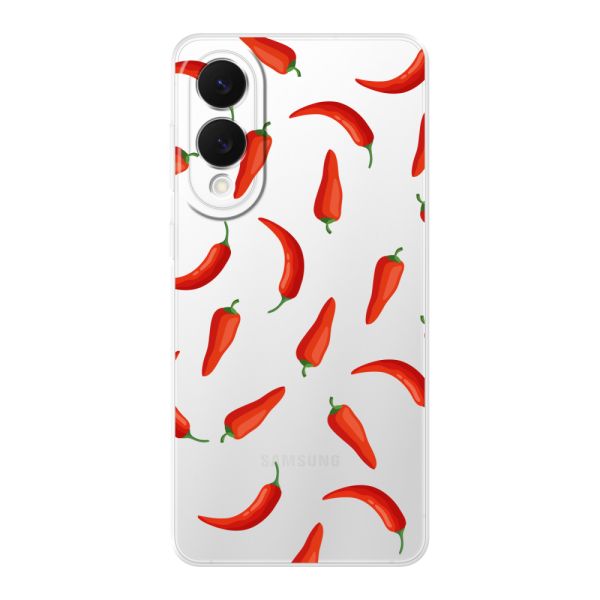 Coque Samsung Galaxy S25 Edge flexible transparente avec Piments Rouges - Motif Transparent Chili Pepper