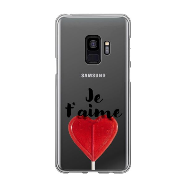 Transparant flexibel Samsung Galaxy S9 hoesje met Hartvormige Lolly - Je t'aime